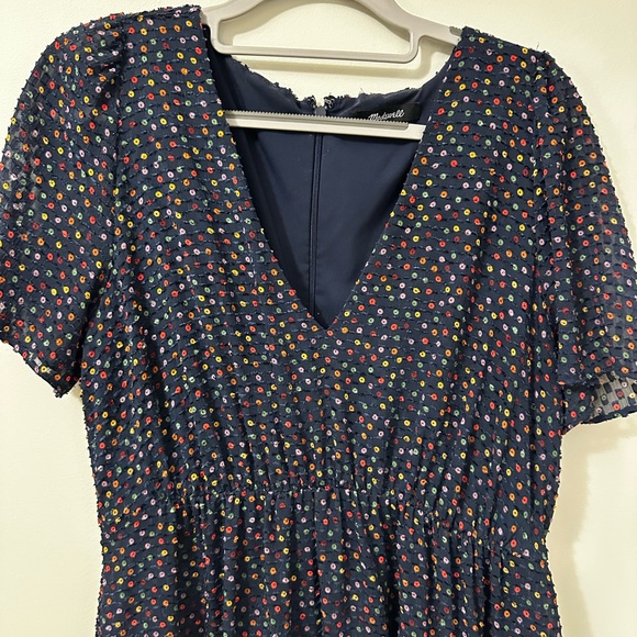 Madewell Navy Multi-Color Dot Dress - Picture 4 of 13